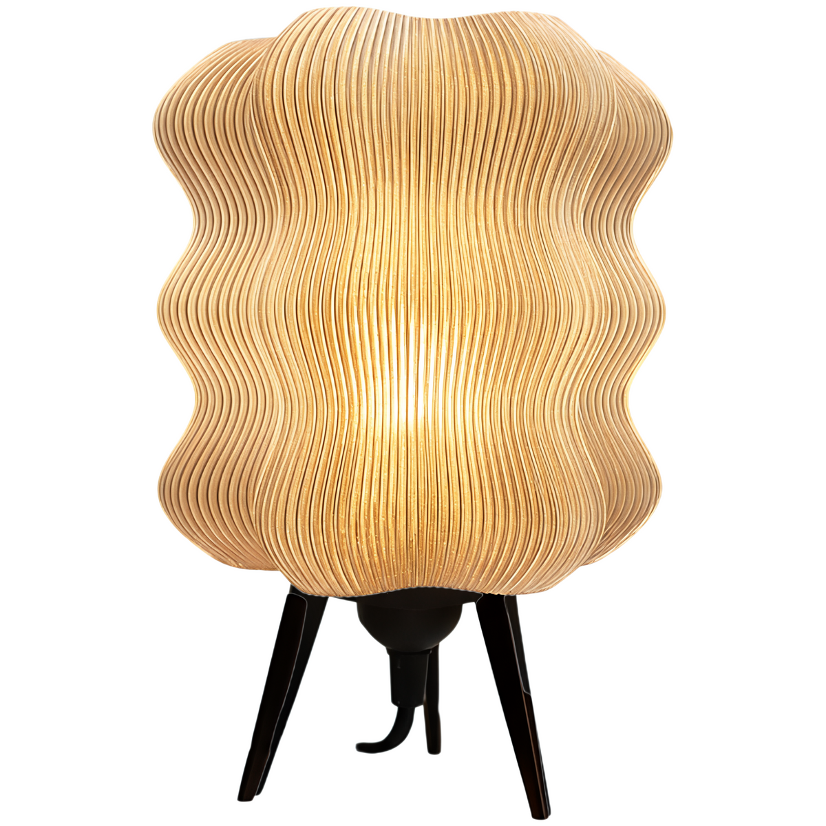 DiyArts Wave Table Lamp in Amber, studio product shot