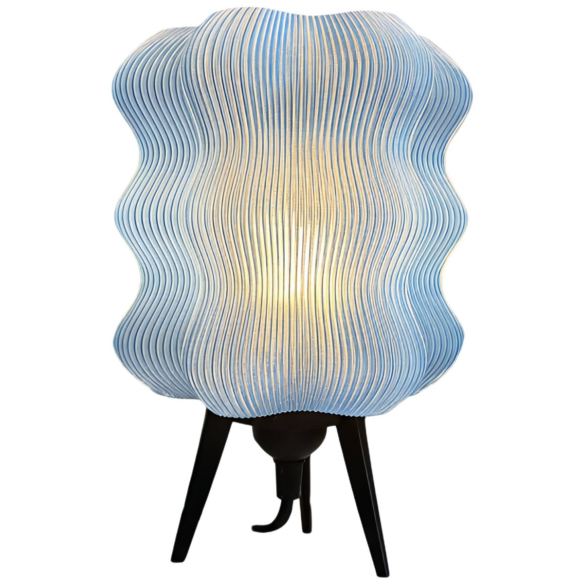 DiyArts Wave Table Lamp in Light Blue, studio product shot