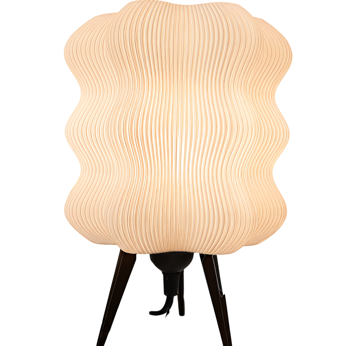 DiyArts Wave Table Lamp in Matte White, studio product shot