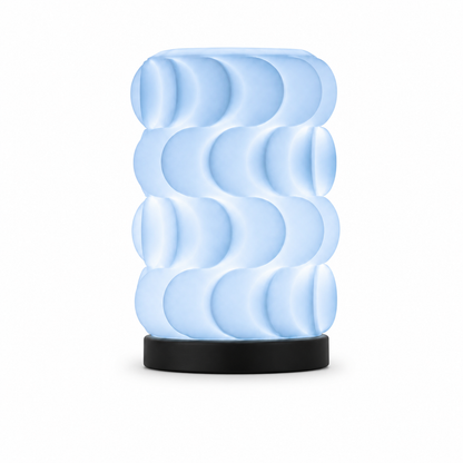 DiyArts Scallop Table Lamp in Light Blue, studio product shot