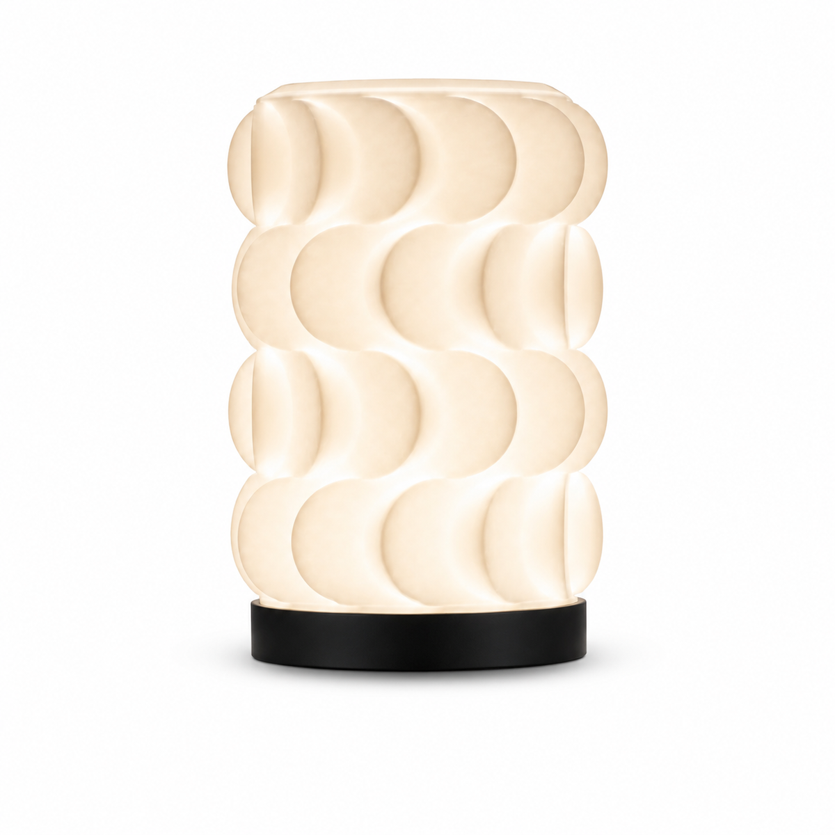 DiyArts Scallop Table Lamp in Matte White, studio product shot