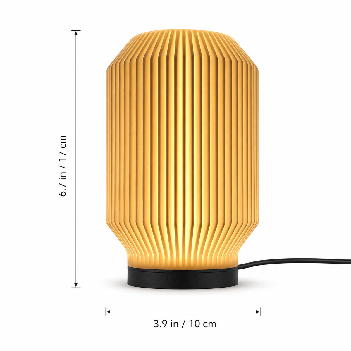 Lantern Ribbed Table Lamp dimensions: 6.7 inches tall, 3.9 inches wide