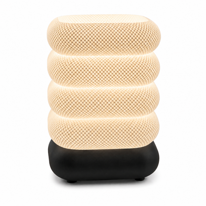 DiyArts Stacked Bubble Table Lamp in Matte Black, studio product shot