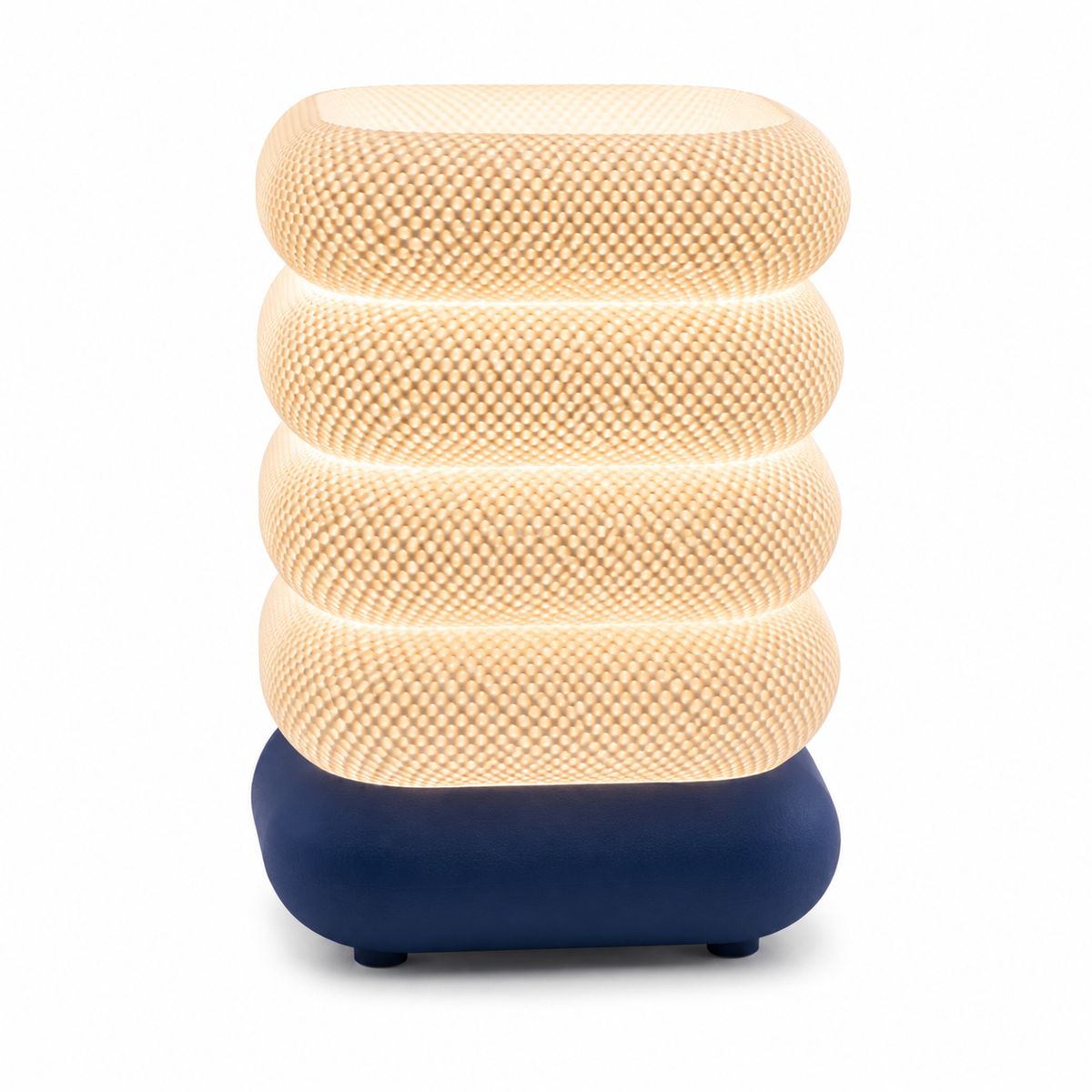 DiyArts Stacked Bubble Table Lamp in Deep Indigo Blue, studio product shot