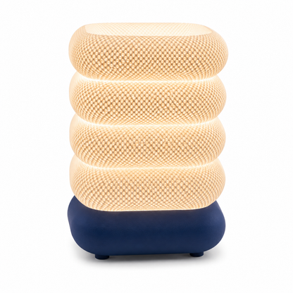 DiyArts Stacked Bubble Table Lamp in Deep Indigo Blue, studio product shot