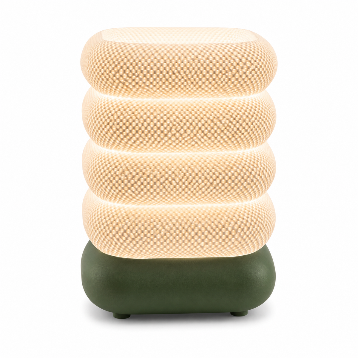 DiyArts Stacked Bubble Table Lamp in Moss Green, studio product shot