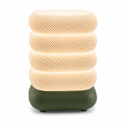 DiyArts Stacked Bubble Table Lamp in Moss Green, studio product shot
