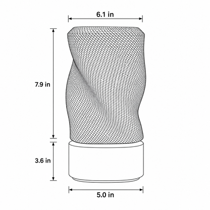 Twist Weave Table Lamp dimensions - shade 6.1 x 7.9 inches, base 5.0 x 3.6 inches
