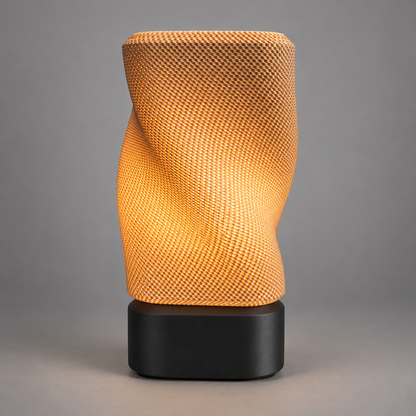DiyArts Twist Weave Table Lamp in Matte Black, studio product shot