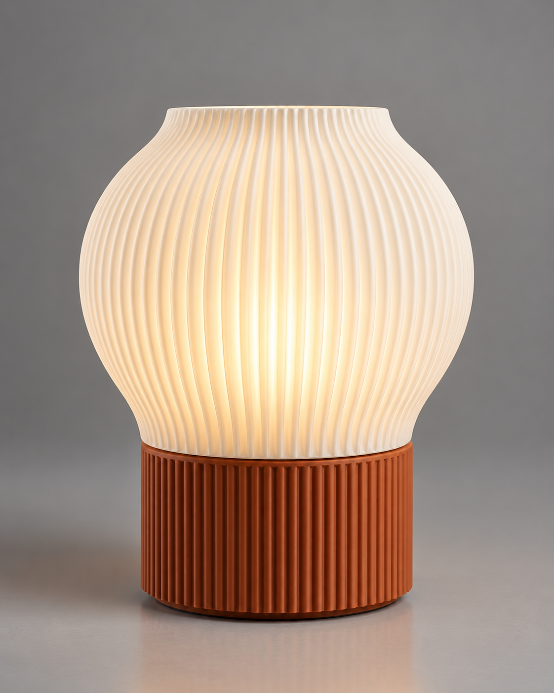 DiyArts Ripple Table Lamp, Globe shade in Jade White, studio product shot