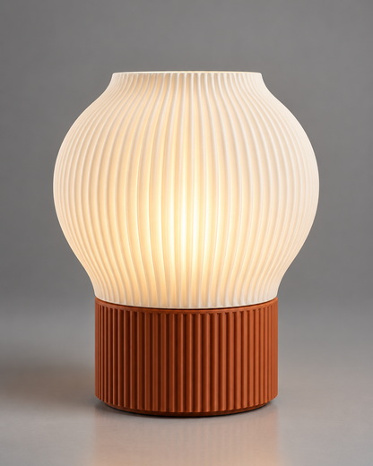 DiyArts Ripple Table Lamp, Globe shade in Jade White, studio product shot