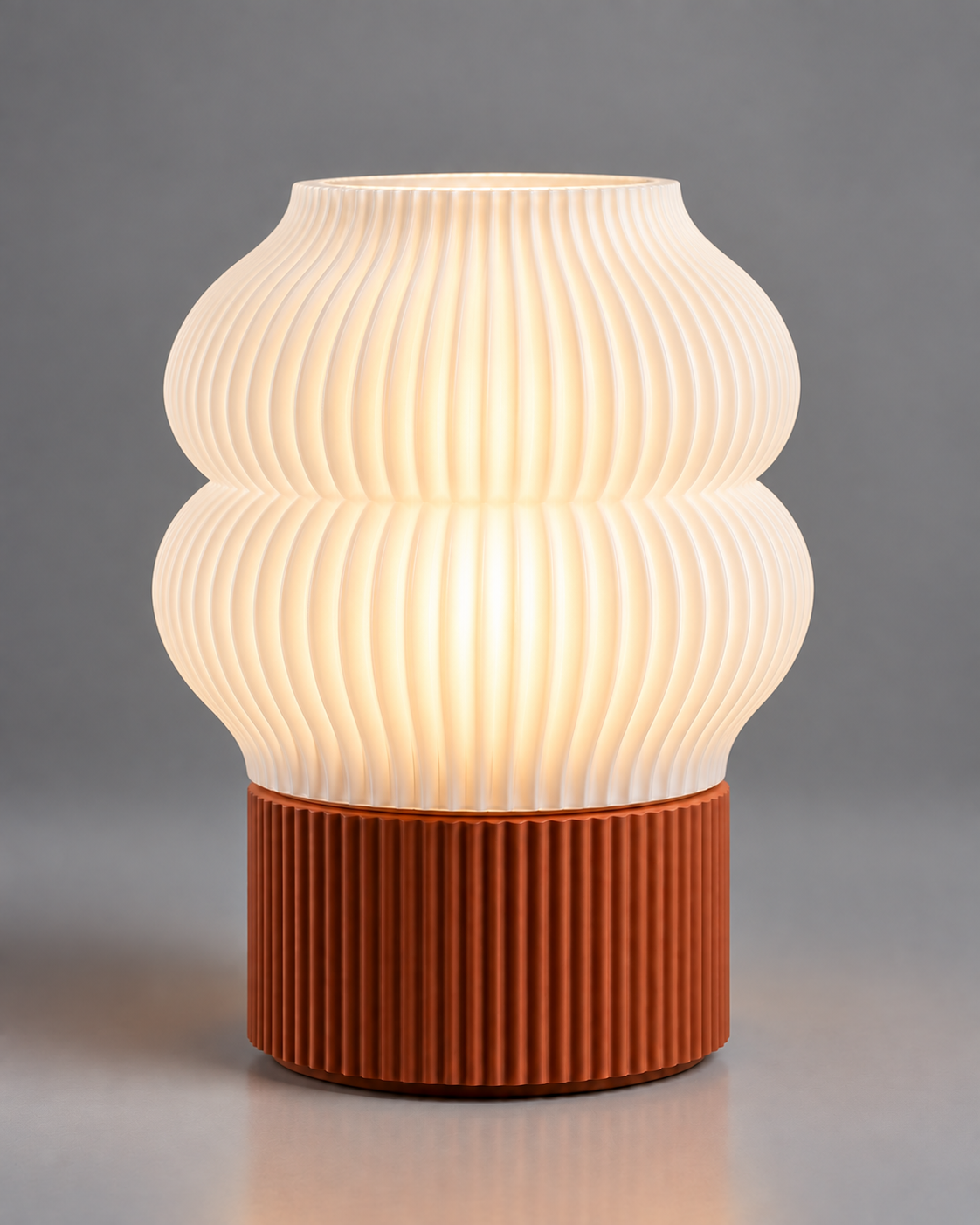 DiyArts Ripple Table Lamp, Double Bubble shade in Jade White, studio product shot