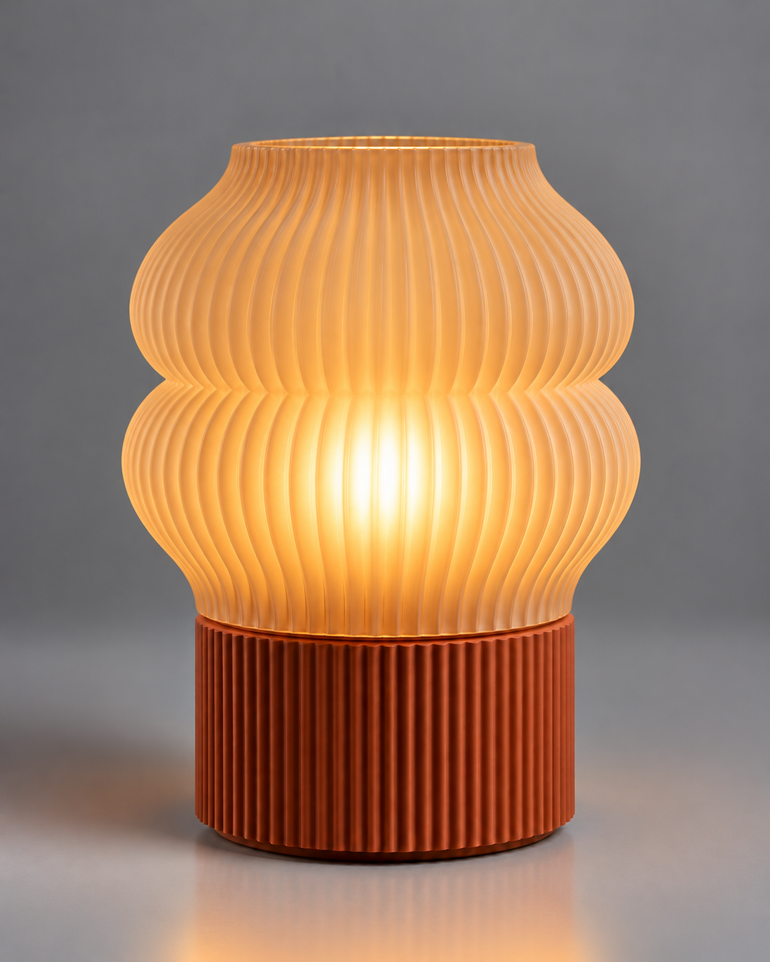 DiyArts Ripple Table Lamp, Double Bubble shade in Translucent Honey, studio product shot