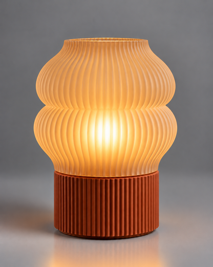 DiyArts Ripple Table Lamp, Double Bubble shade in Translucent Honey, studio product shot