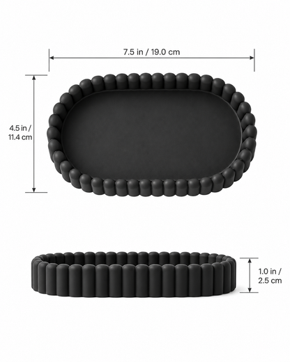 Ripple Catch-All Tray dimensions - 7.5 x 4.5 inches, 1.0 inch tall