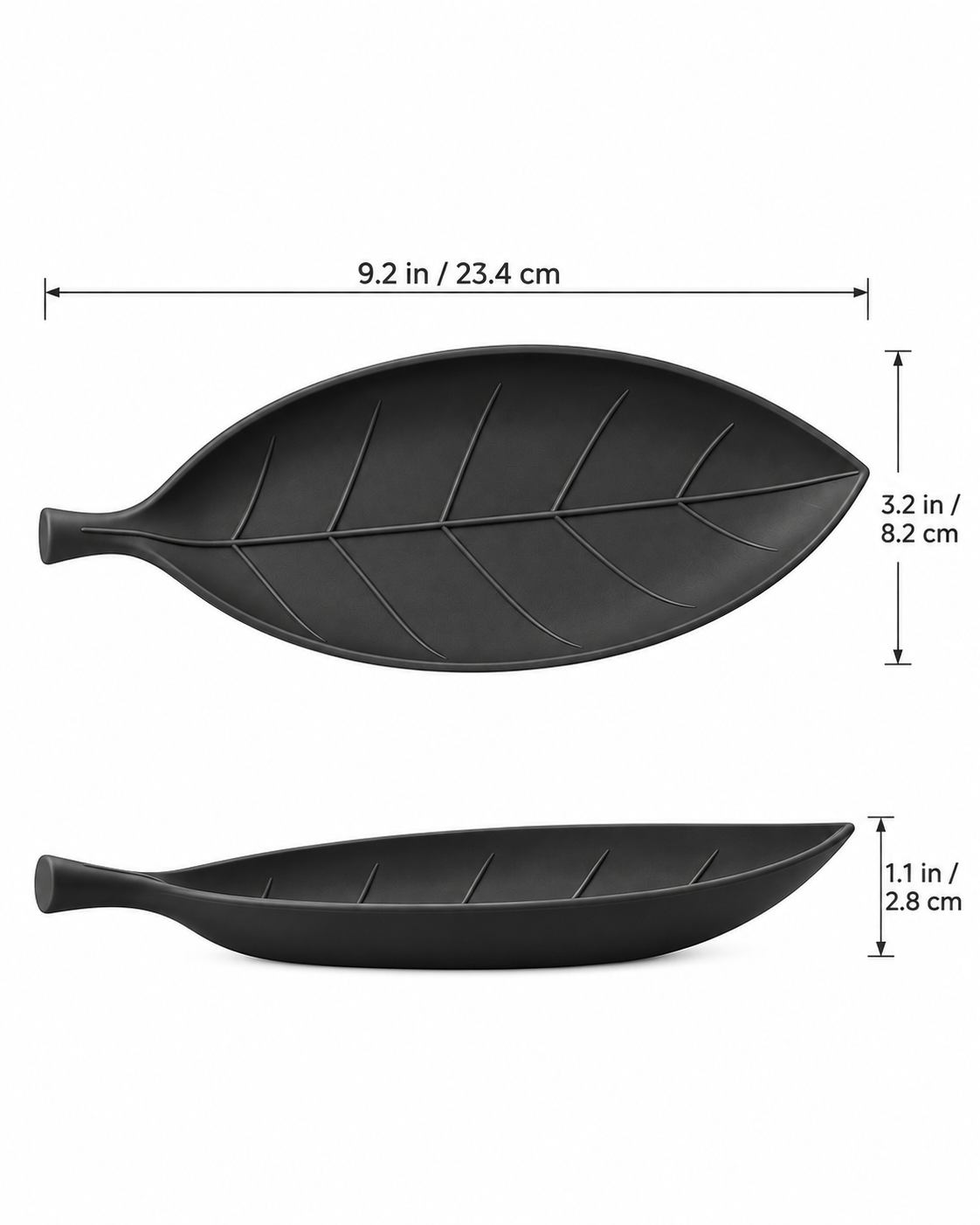 Leaf Catch-All Tray dimensions - 9.2 x 3.2 inches, 1.1 inch tall