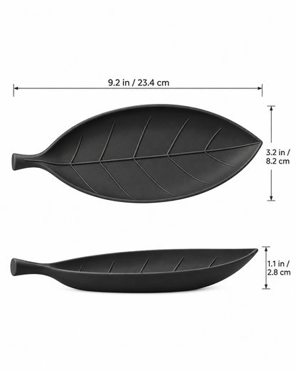Leaf Catch-All Tray dimensions - 9.2 x 3.2 inches, 1.1 inch tall