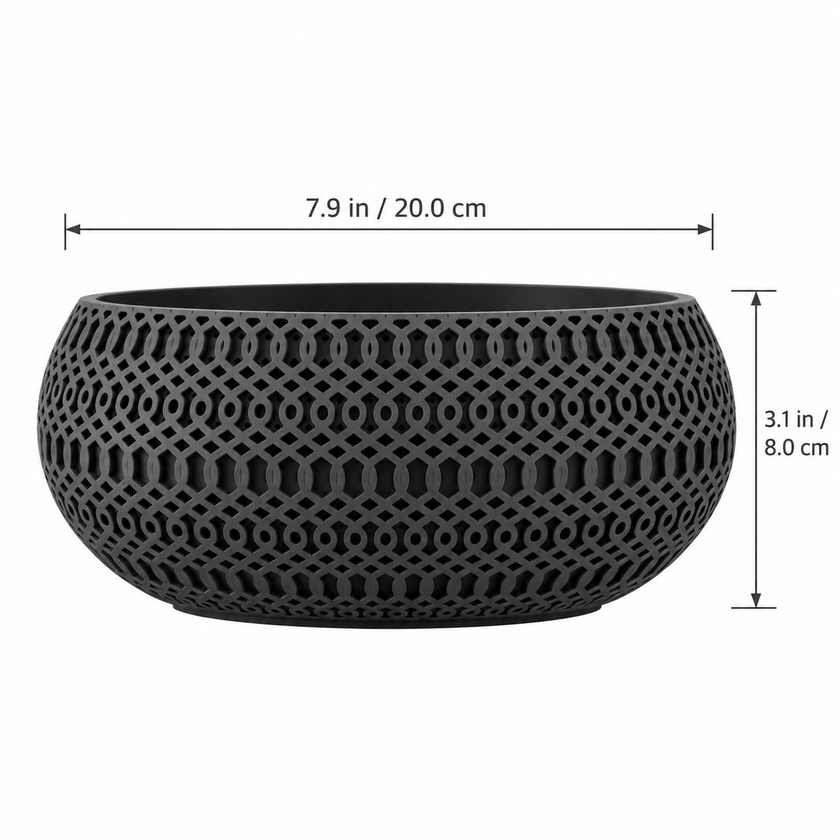 Lattice Catch-All Bowl dimensions - 7.9 inches diameter, 3.1 inches tall