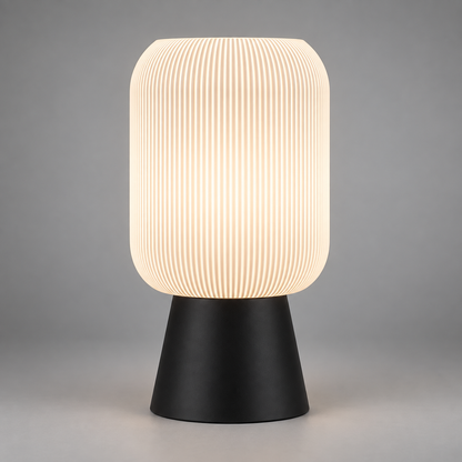 DiyArts Column Ribbed Table Lamp, Cone base in Matte Black, studio product shot