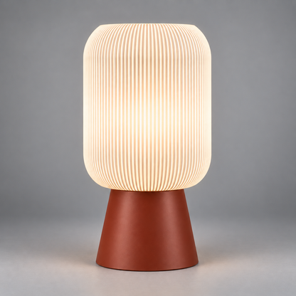 DiyArts Column Ribbed Table Lamp, Cone base in Burnt Rust, studio product shot